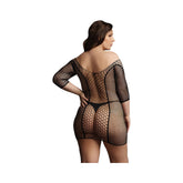 Duo Net Sleeved Mini Dress
